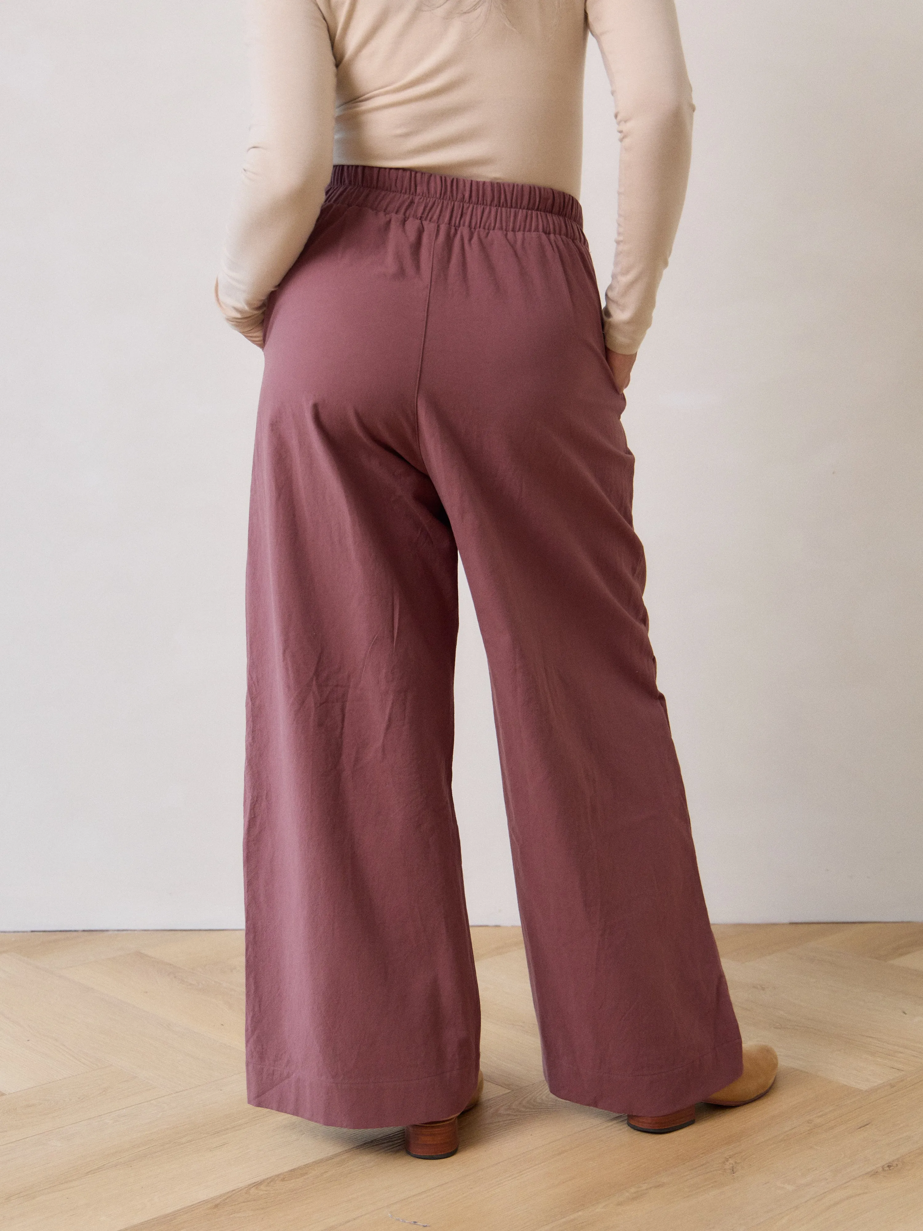 MIDNIGHT MAUVE COTTON CREPE LORETTA PANT
