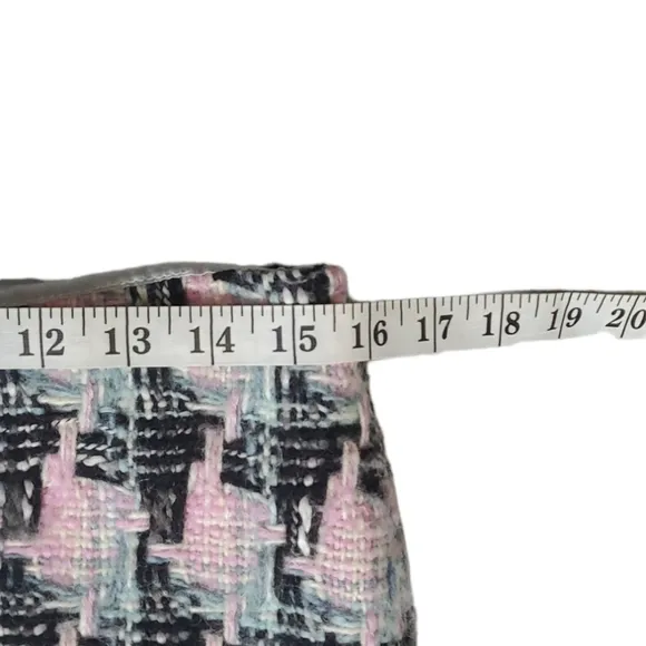 MILLY OF NEW YORK pink wool plaid skirt 6