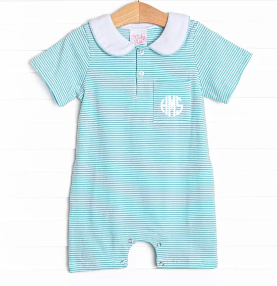 Mint in May Short Romper, Green