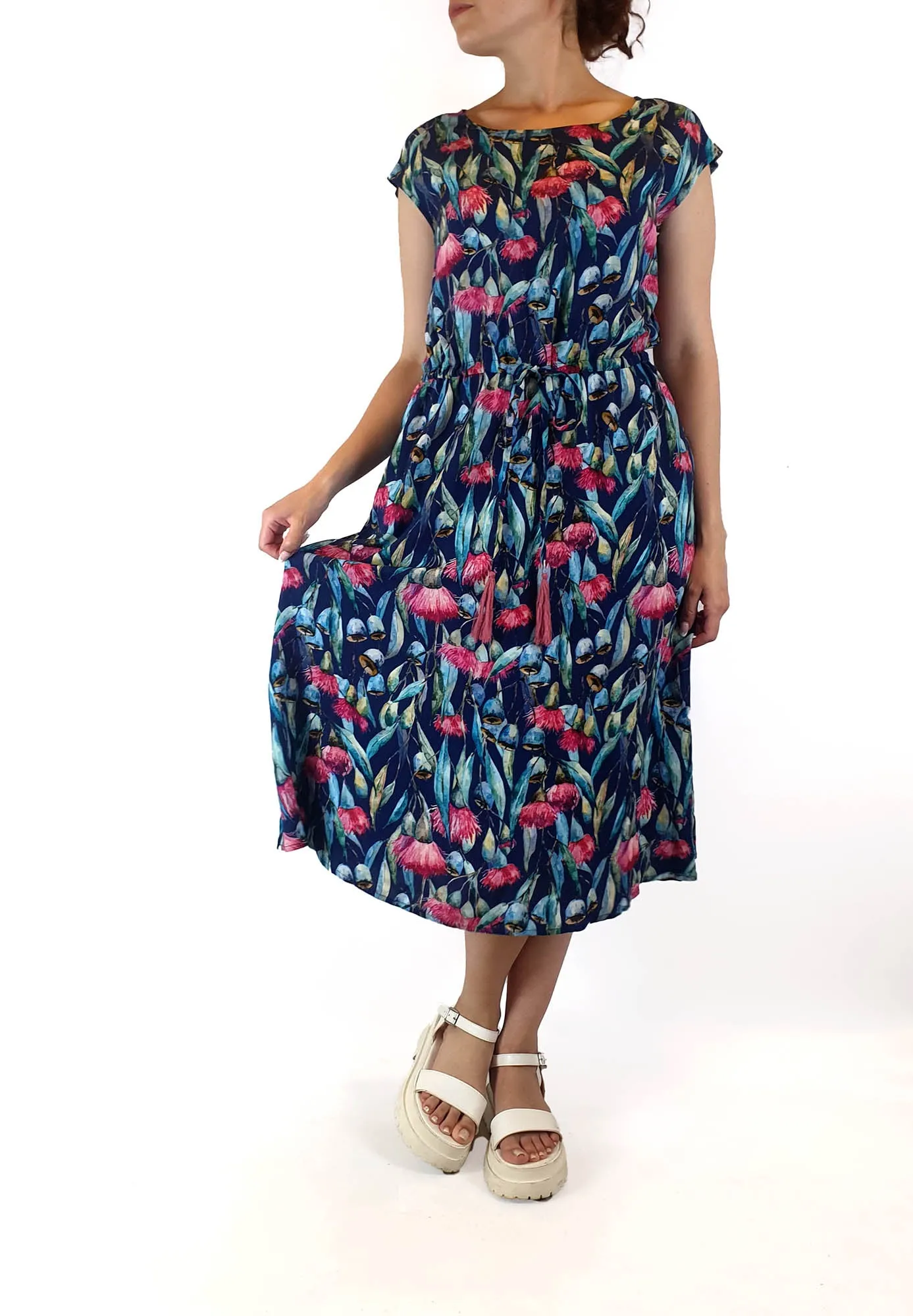 Miranda Murphy gumnut cap sleeve dress size S