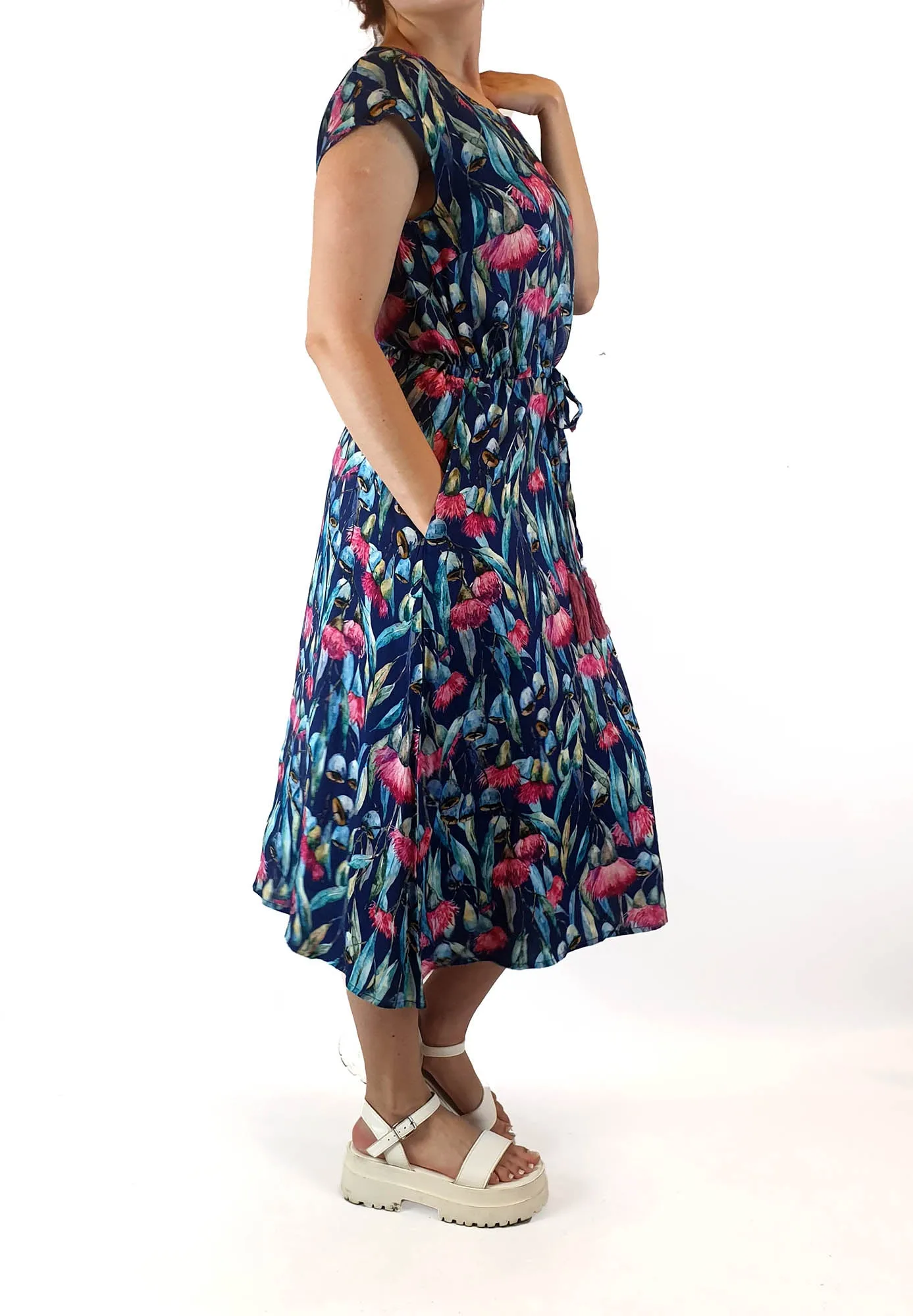 Miranda Murphy gumnut cap sleeve dress size S
