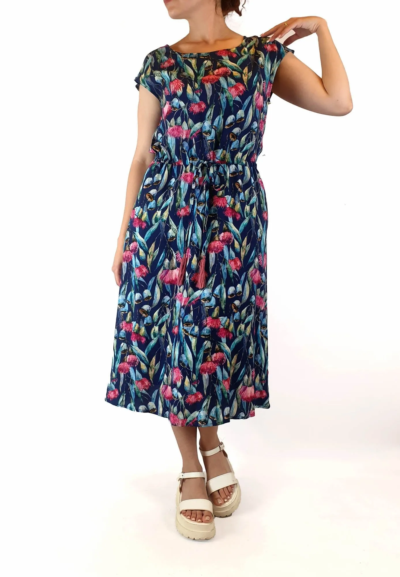Miranda Murphy gumnut cap sleeve dress size S