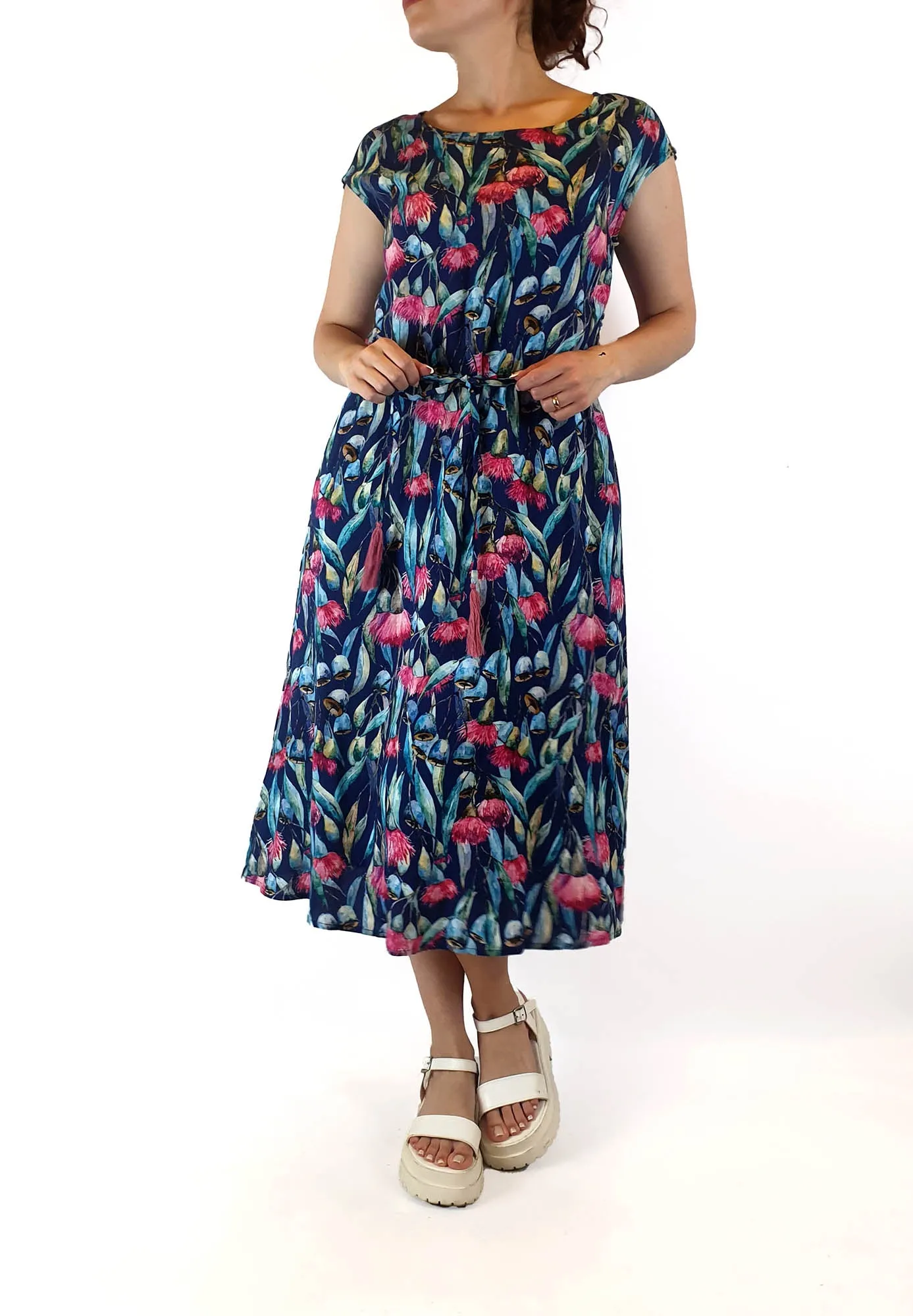 Miranda Murphy gumnut cap sleeve dress size S