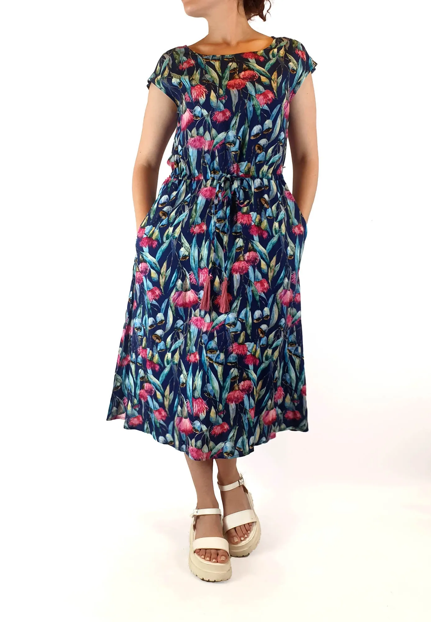 Miranda Murphy gumnut cap sleeve dress size S