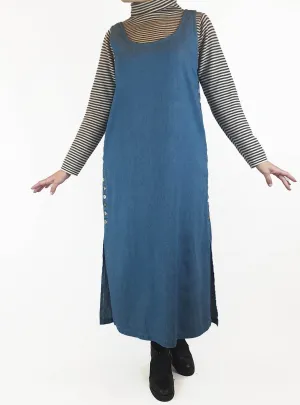Mister Zimi sleeveless denim maxi dress with button detail size 10
