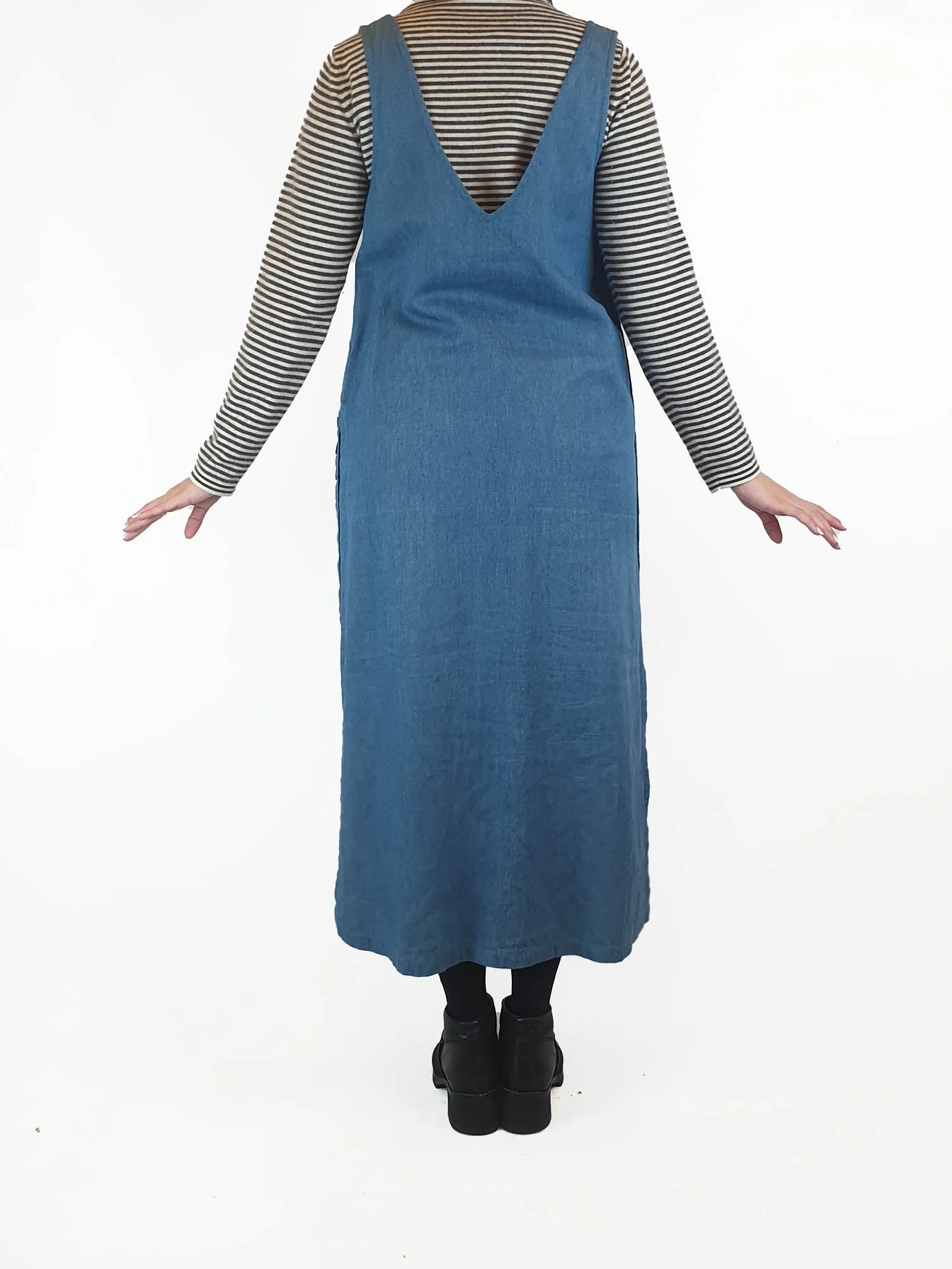 Mister Zimi sleeveless denim maxi dress with button detail size 10