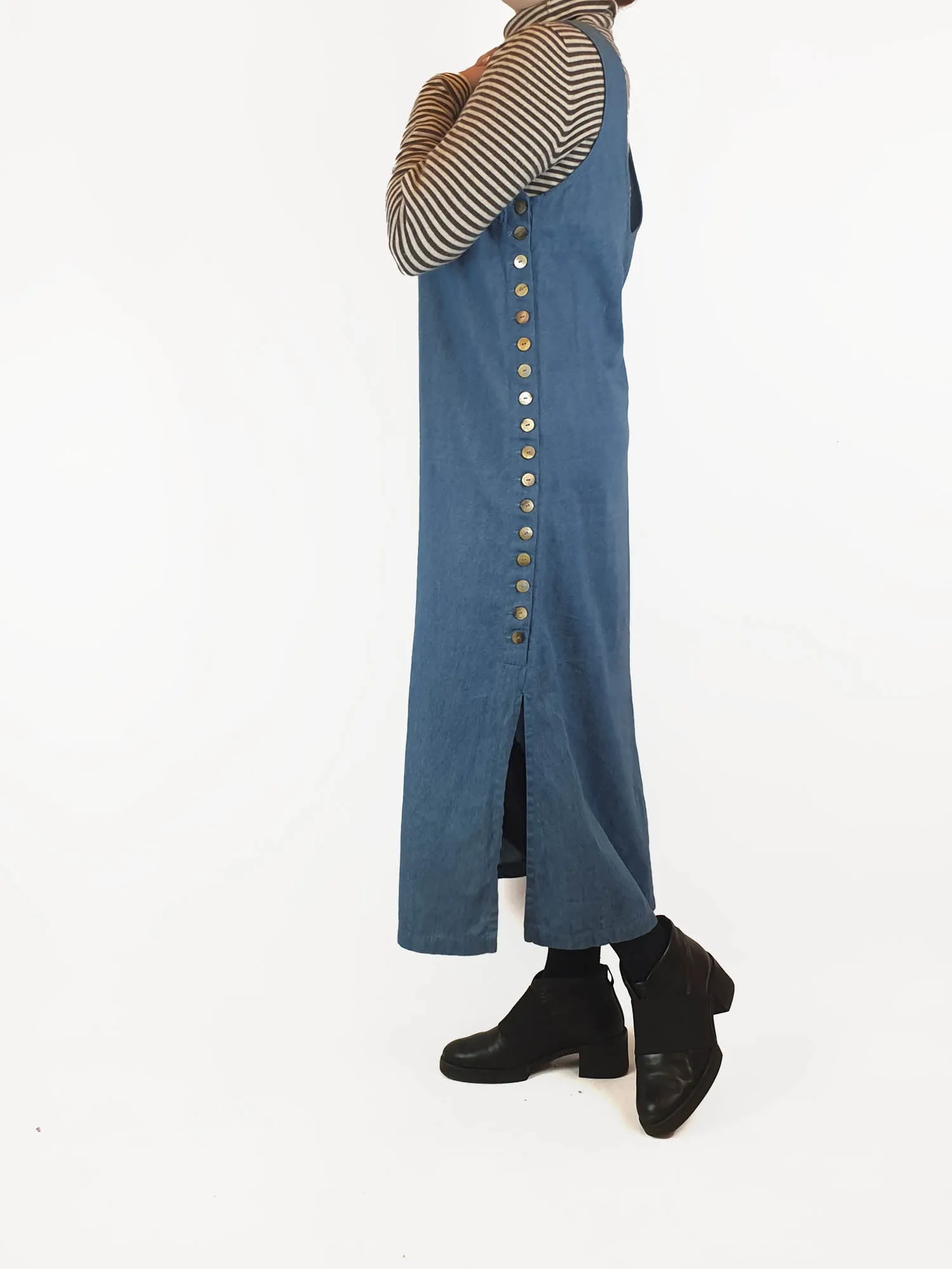 Mister Zimi sleeveless denim maxi dress with button detail size 10