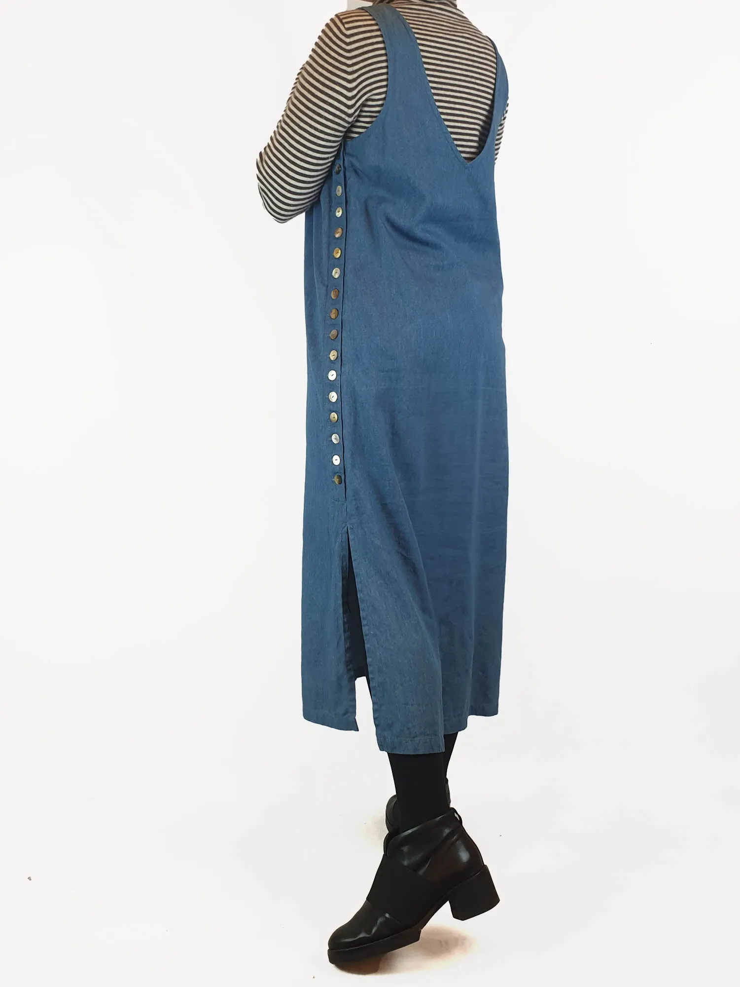 Mister Zimi sleeveless denim maxi dress with button detail size 10