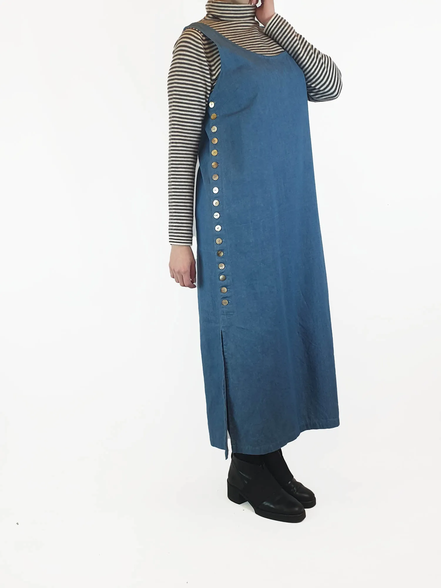 Mister Zimi sleeveless denim maxi dress with button detail size 10