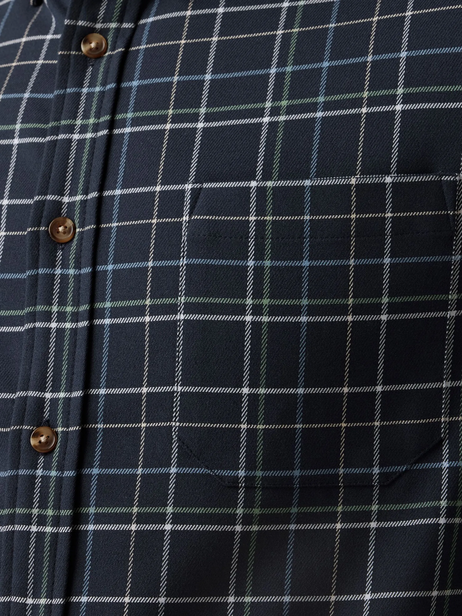 Mizzen   Main City Flannel - Navy Andrew Plaid