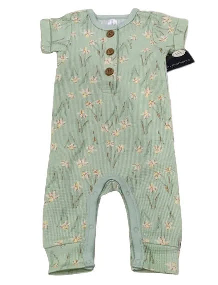 Modern Moments by Gerber Baby Boy / Girl Waffle Romper - Mint