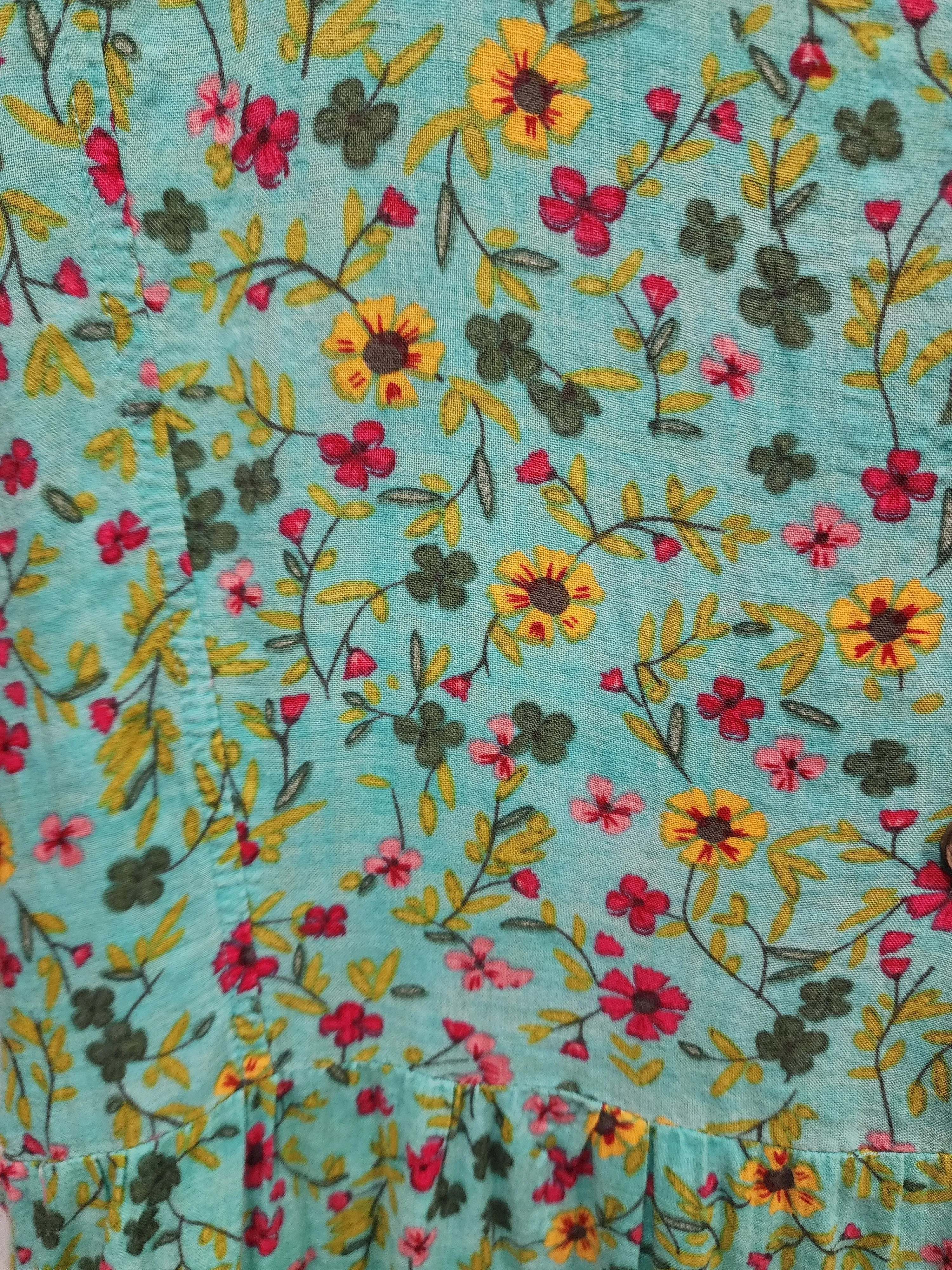Mombasa Rose blue cotton dress size Large