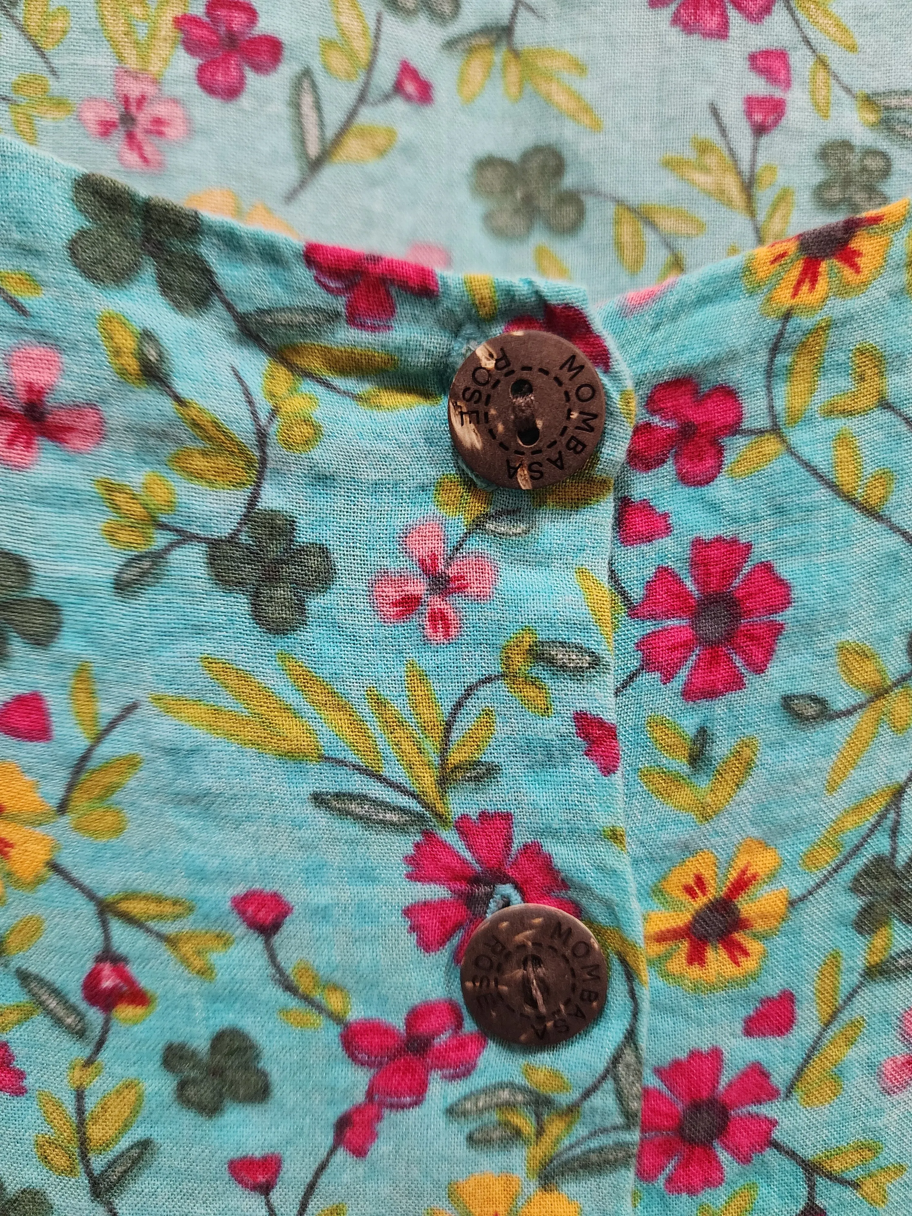 Mombasa Rose blue cotton dress size Large