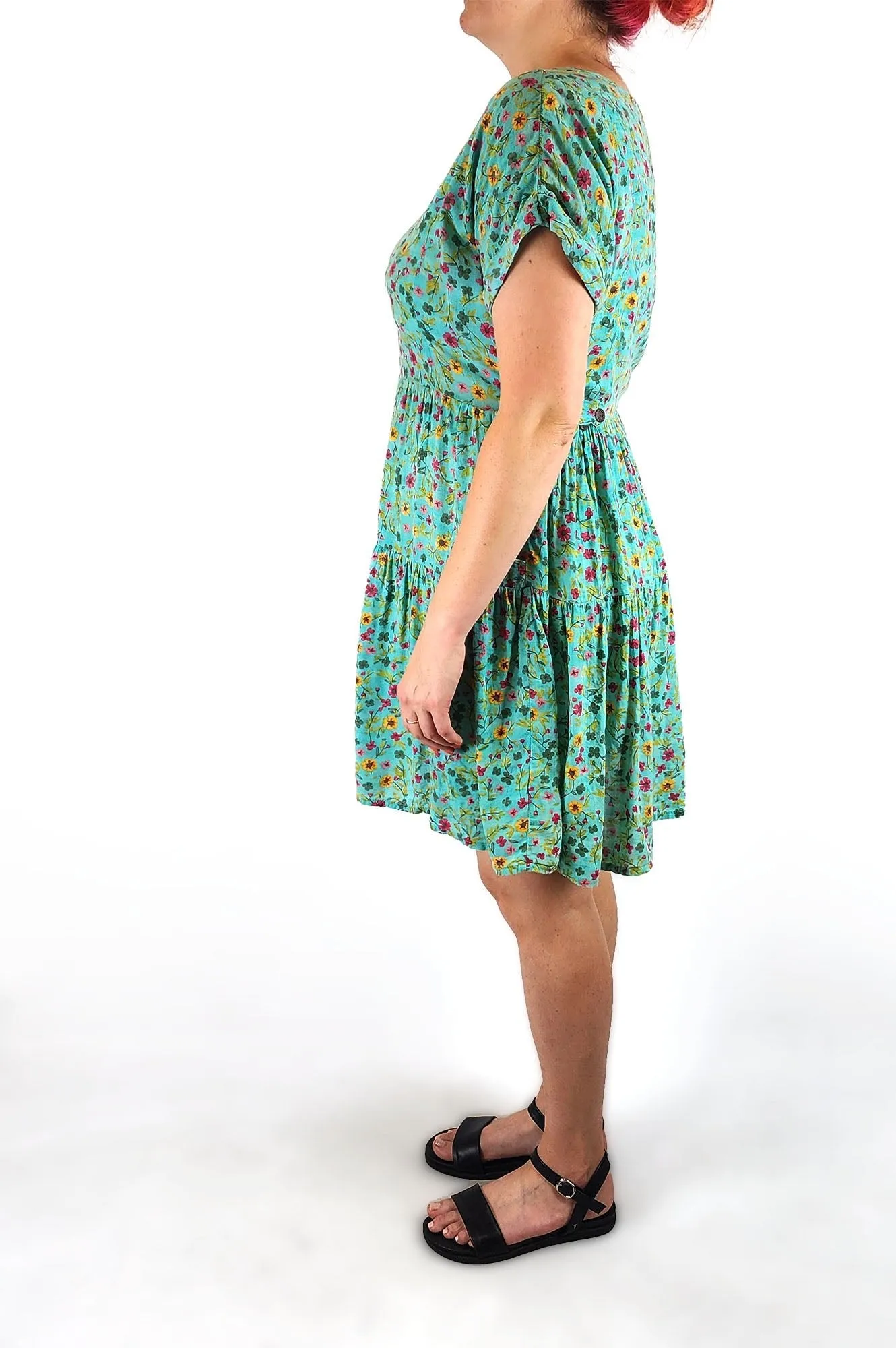 Mombasa Rose blue cotton dress size Large