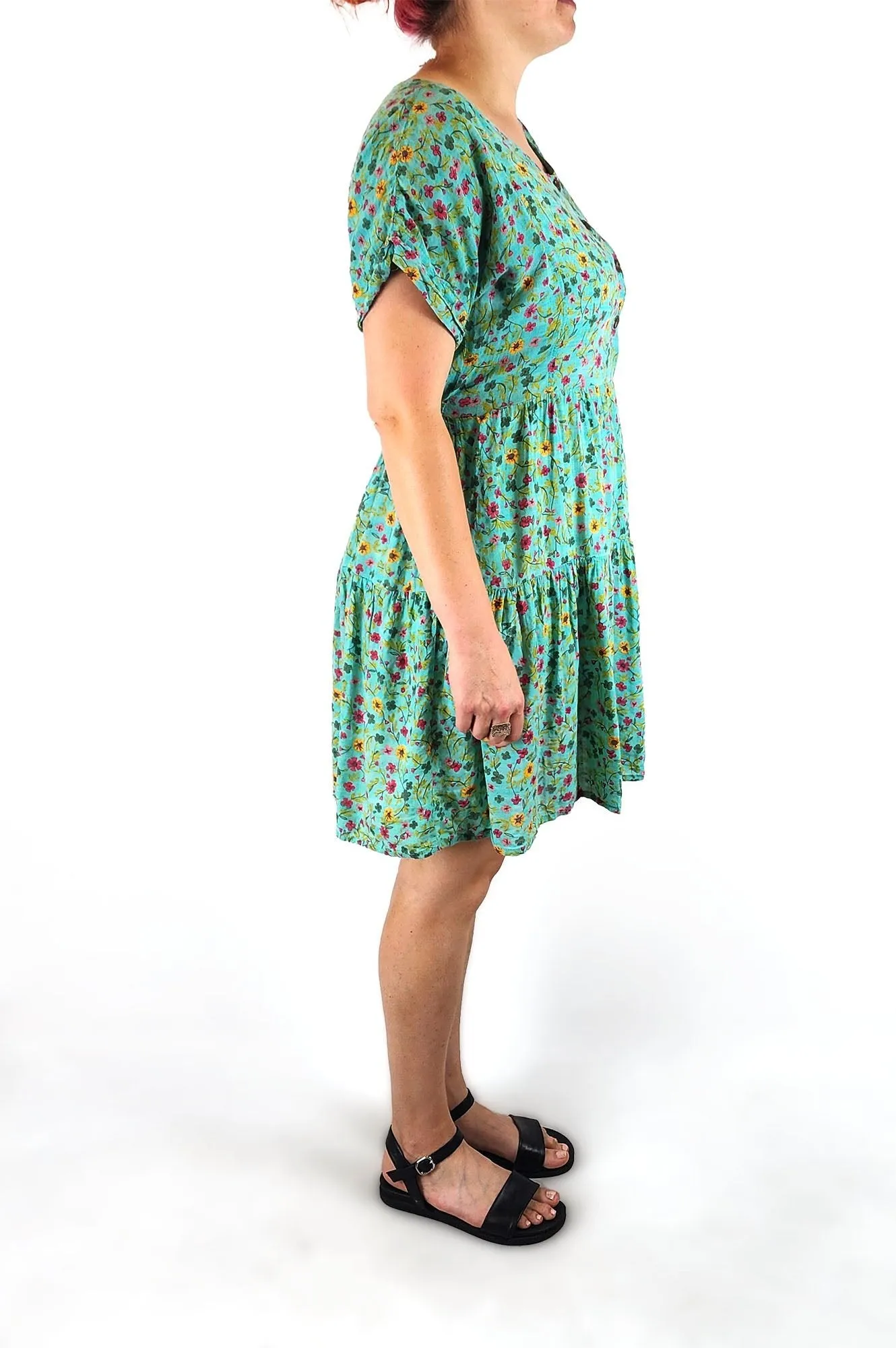 Mombasa Rose blue cotton dress size Large