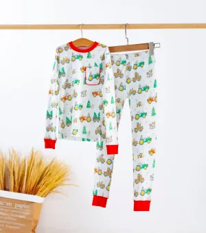 Moo-y Christmas Organic Cotton Christmas Kids Pajamas