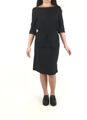 Morrison black half sleeve dress with drawstring waist size 0 (best fits 6_
