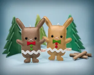 Mr. and Mrs. GingerBun - Holiday Ornaments