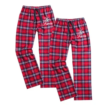 Mr. and Mrs. Personalized Flannel Pajamas