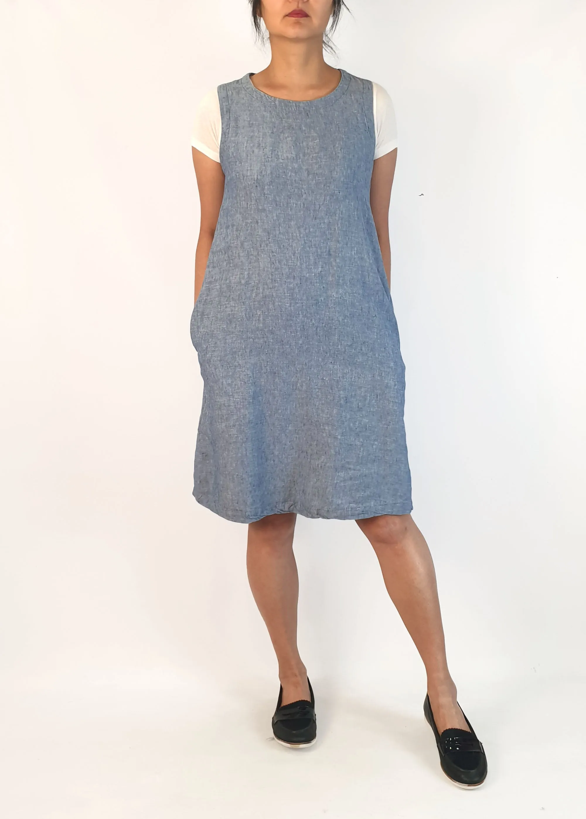 Muji denim sleeveless dress size M (small fit, best fits 10)