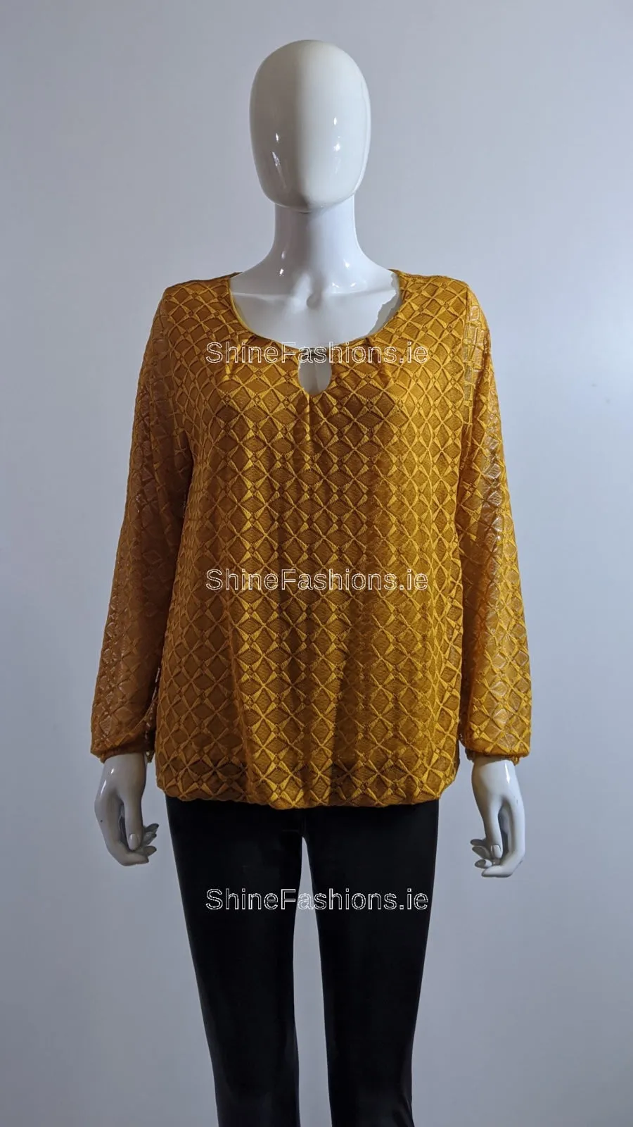 Mustard Lace Design Top