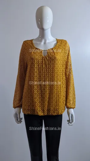 Mustard Lace Design Top
