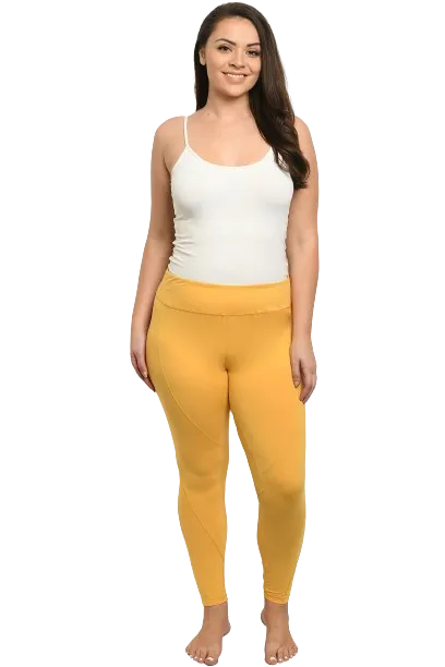 Mustard Plus Size Leggings Yoga Pants - Pack of 6