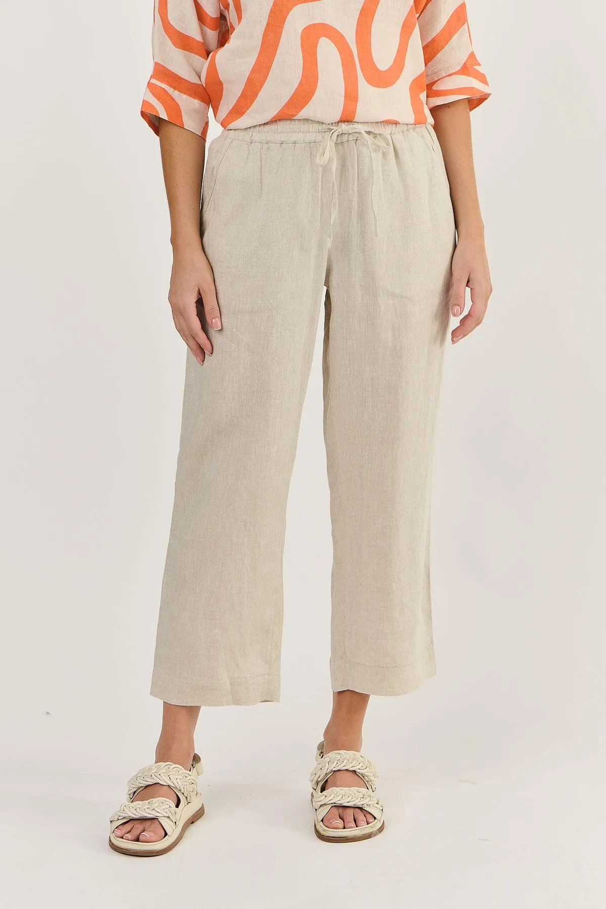Naturals by O&J Linen Pants Sand