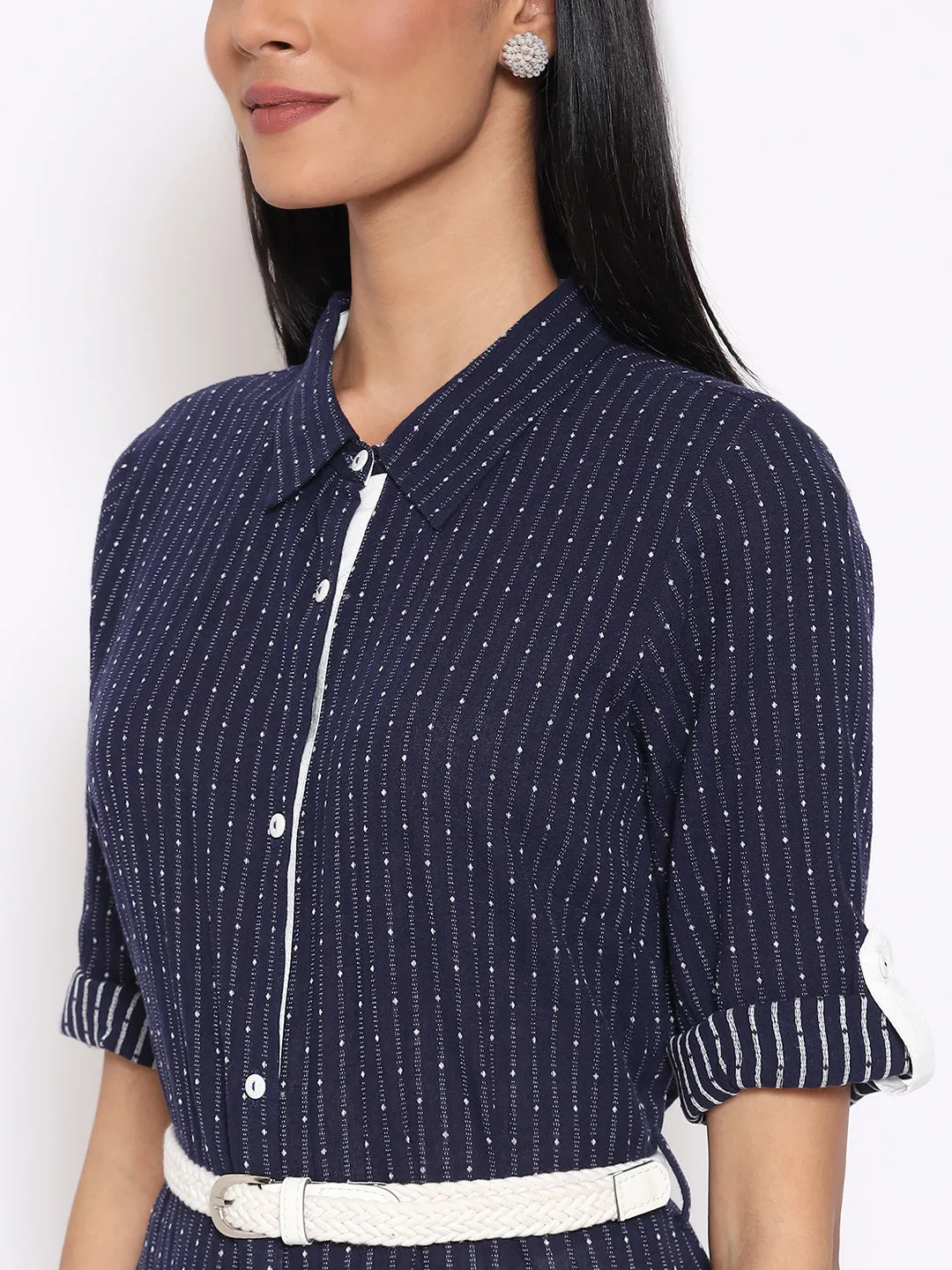 Navy Blue Printed kurta & Trousers Set