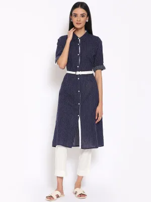 Navy Blue Printed kurta & Trousers Set