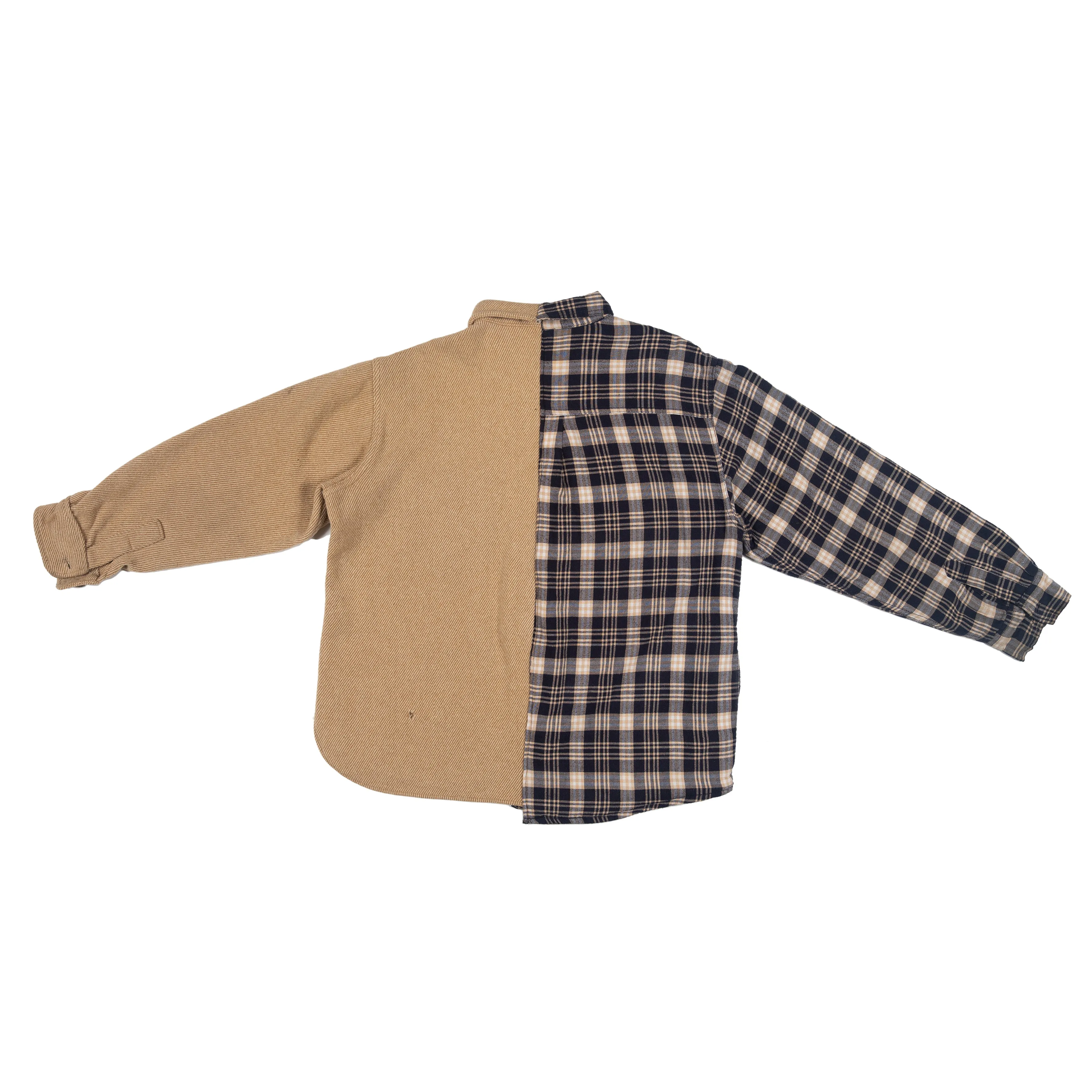 Navy Plaid & Tan Split Flannel