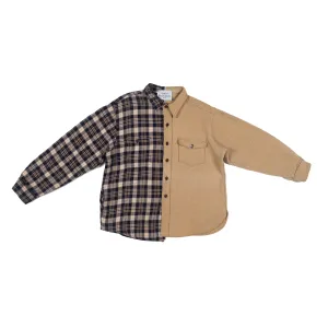 Navy Plaid & Tan Split Flannel