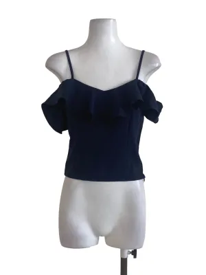 Navy Plain Crop Top