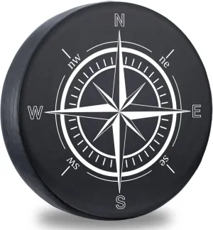 NEW DKIIGAME Spare Tire Cover, Weatherproof Vinyl Leather Wheel Cover for Jeep Wrangler Sahara, Hummer H3,Toyota FJ, Trailer, RV, SUV, Truck (32"-33" Compass Print) - Retails for $58!