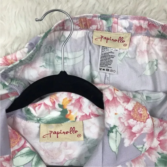 NEW Papinelle floral flannel pajamas