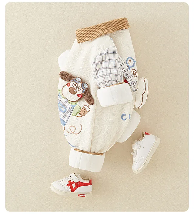 Newborn thickened jumpsuits A-type cotton-padded clothes for boys