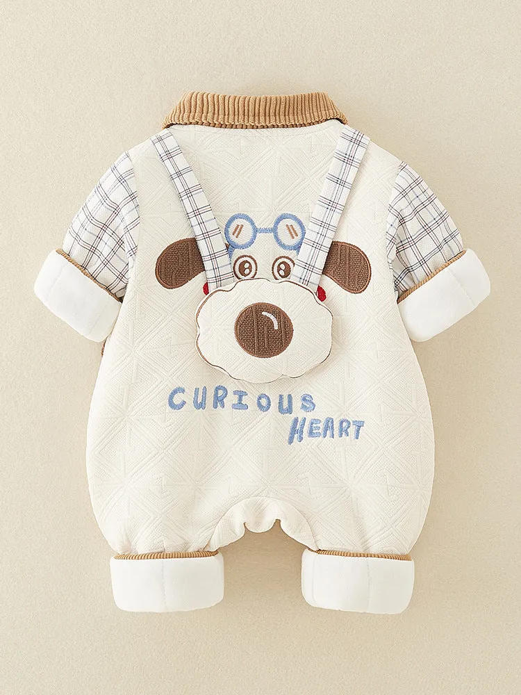 Newborn thickened jumpsuits A-type cotton-padded clothes for boys