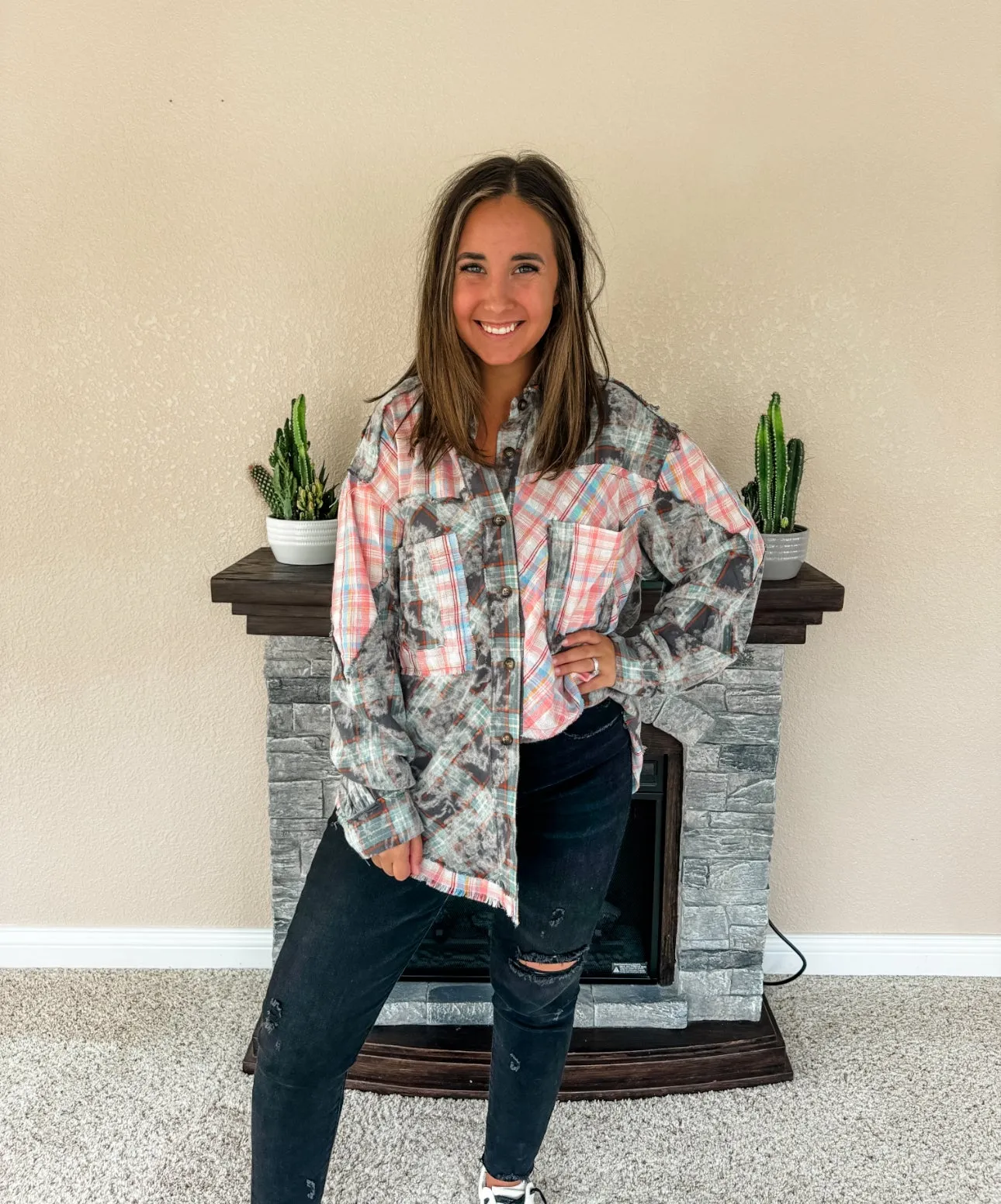 No Issues Plaid Top