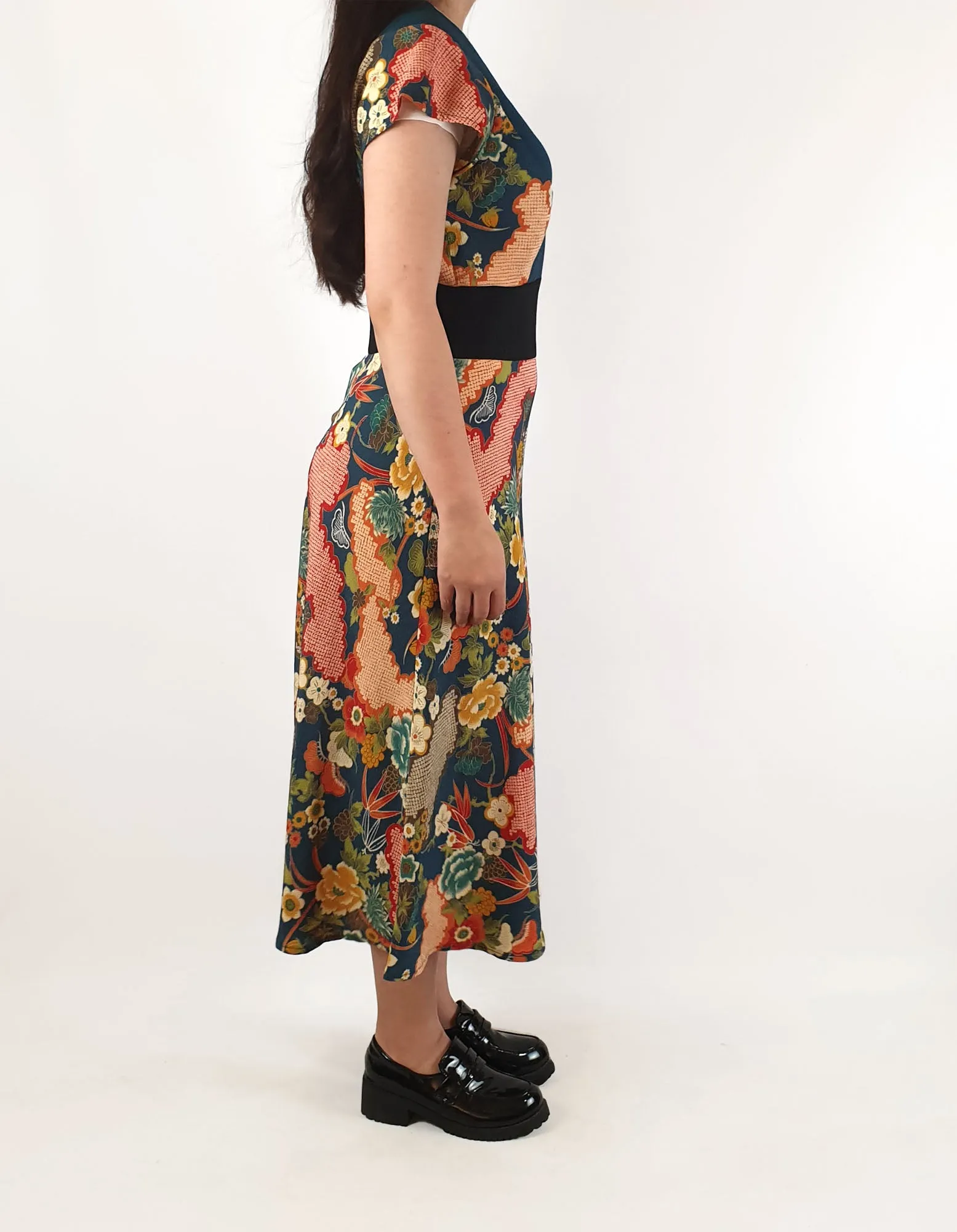 Nobue dress made with Japanese fabric fits size 6