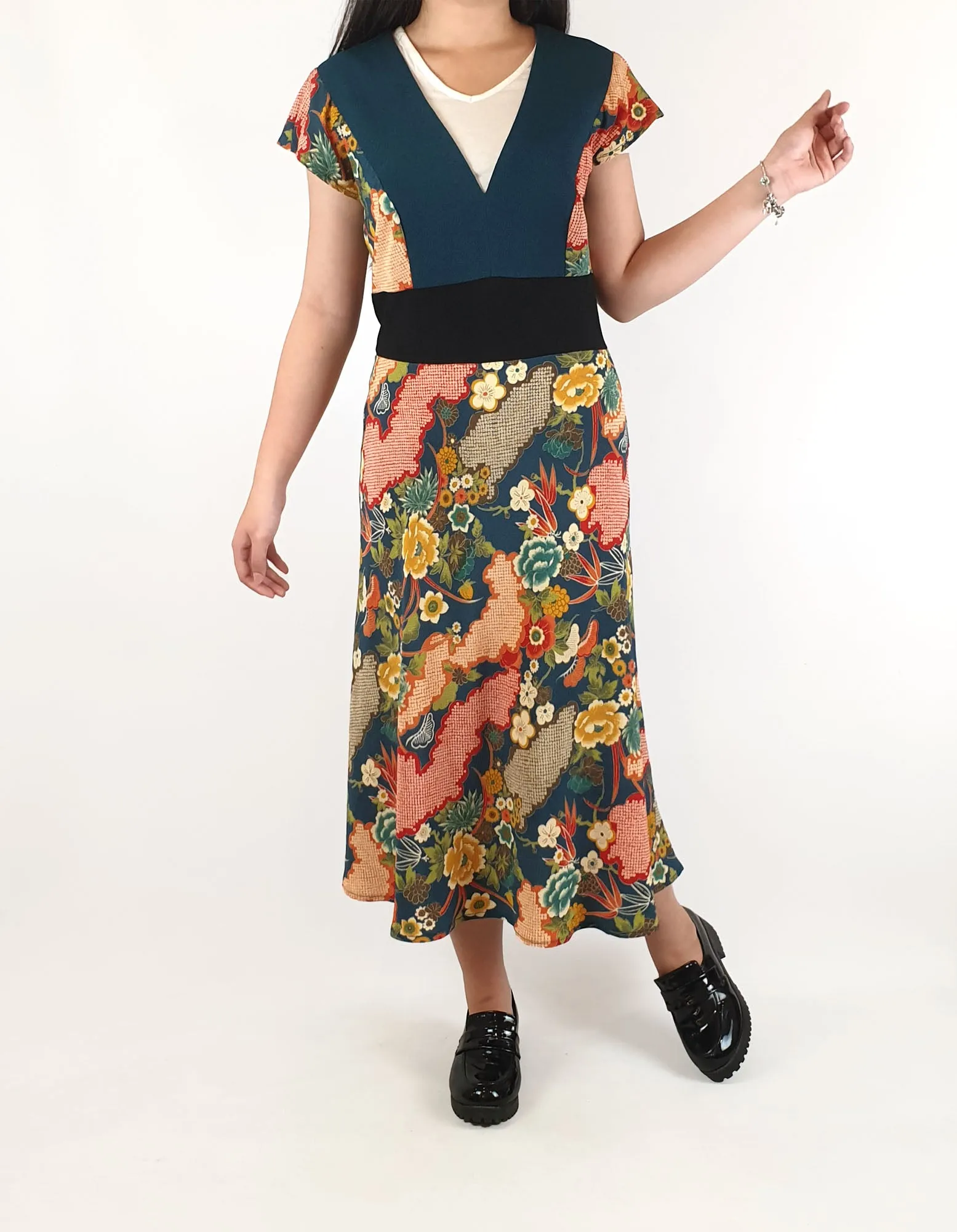 Nobue dress made with Japanese fabric fits size 6
