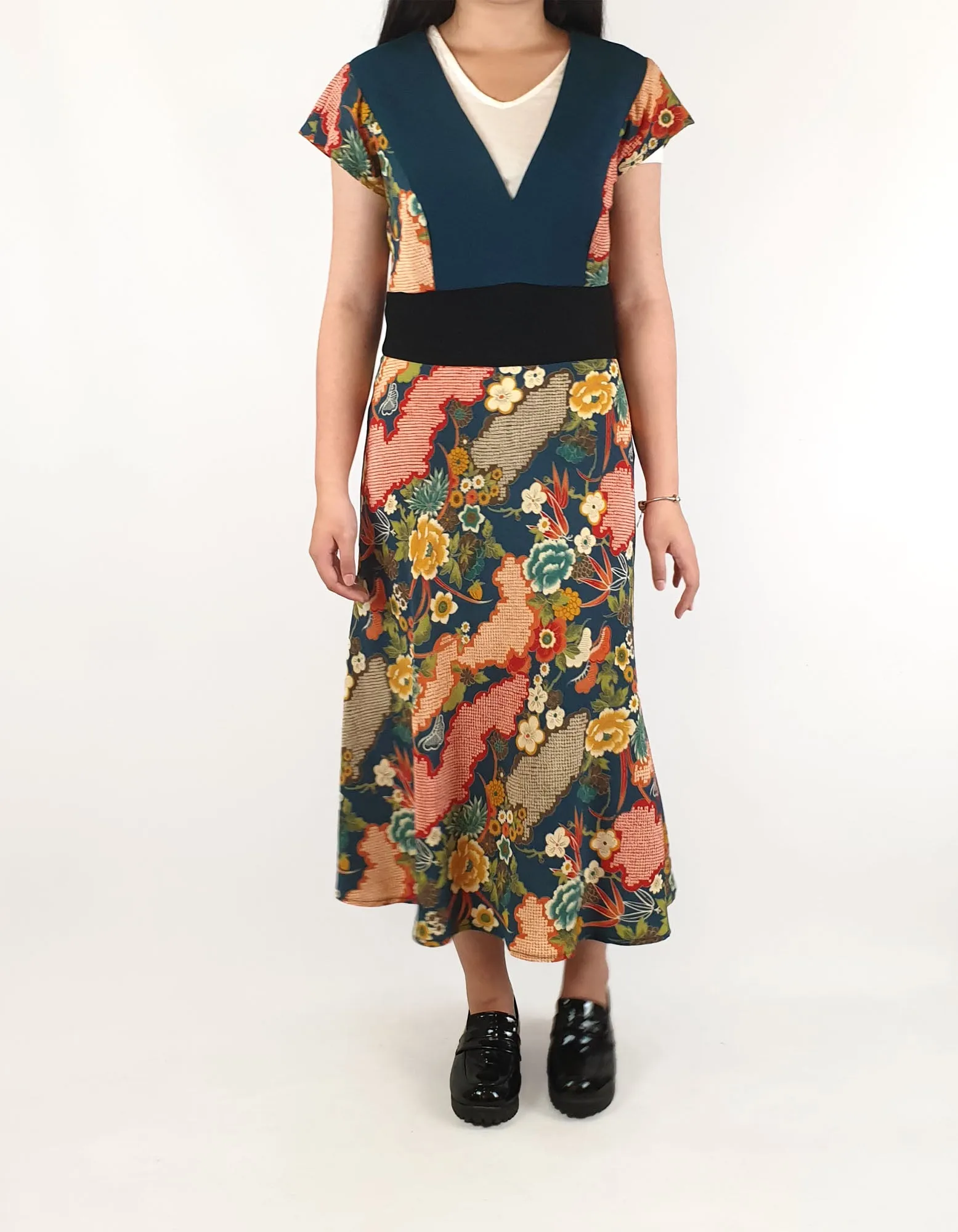 Nobue dress made with Japanese fabric fits size 6