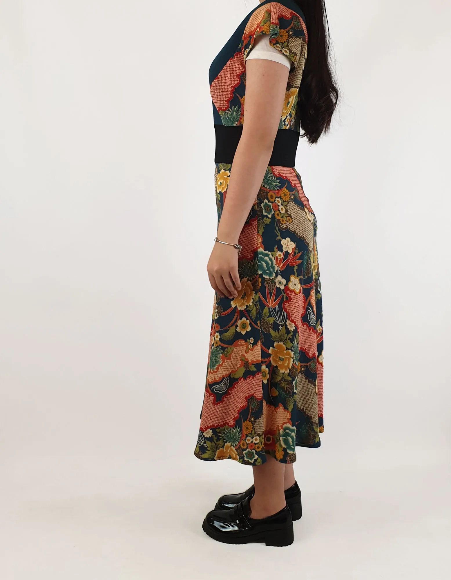 Nobue dress made with Japanese fabric fits size 6