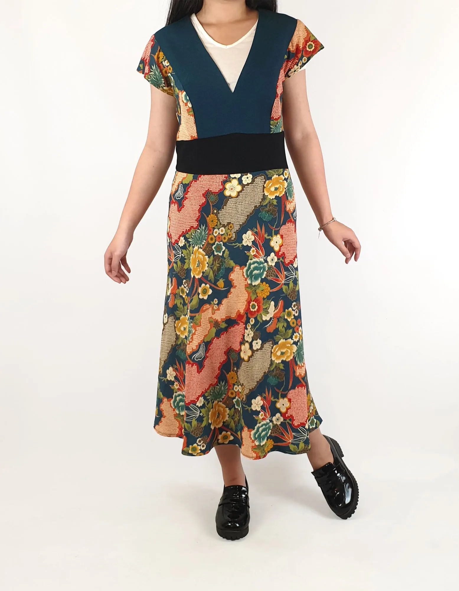 Nobue dress made with Japanese fabric fits size 6