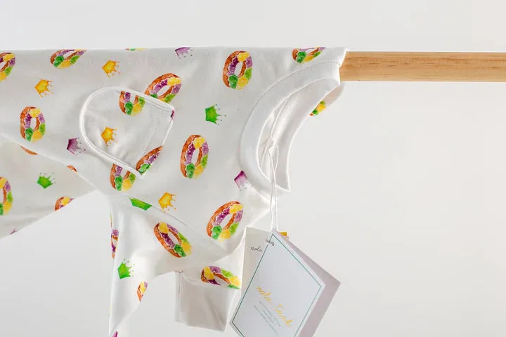 Nola Tawk King Cake Kids Mardi Gras PJs 2 Piece