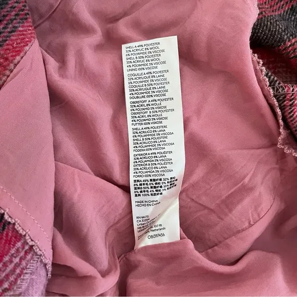 NWT Anthropologie Maeve Fringed Plaid Skirt Size 6 Wool Blend Pink ~Retail $148