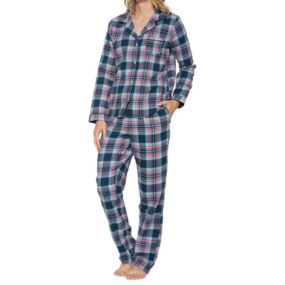 NWT Columbia Sportswear Flannel Notch Collar Pajamas cotton - Long Sleeve 264sn