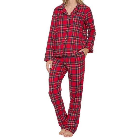 NWT Columbia Sportswear Flannel Notch Collar Pajamas cotton - Long Sleeve 264sn