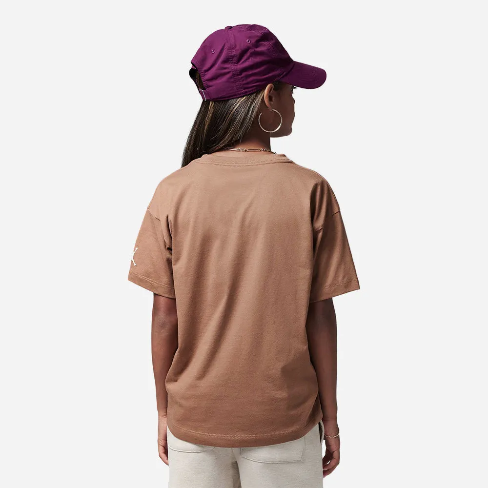 Áo Thun Bé Gái Jordan Plaid Short Sleeve - Nâu