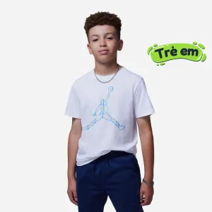 Áo Thun Bé Trai Jordan Jm Plaid Print Short Sleeve - Trắng