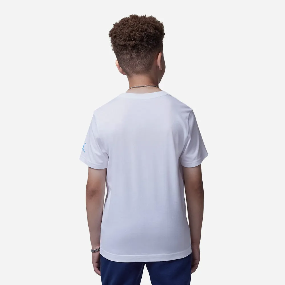 Áo Thun Bé Trai Jordan Jm Plaid Print Short Sleeve - Trắng